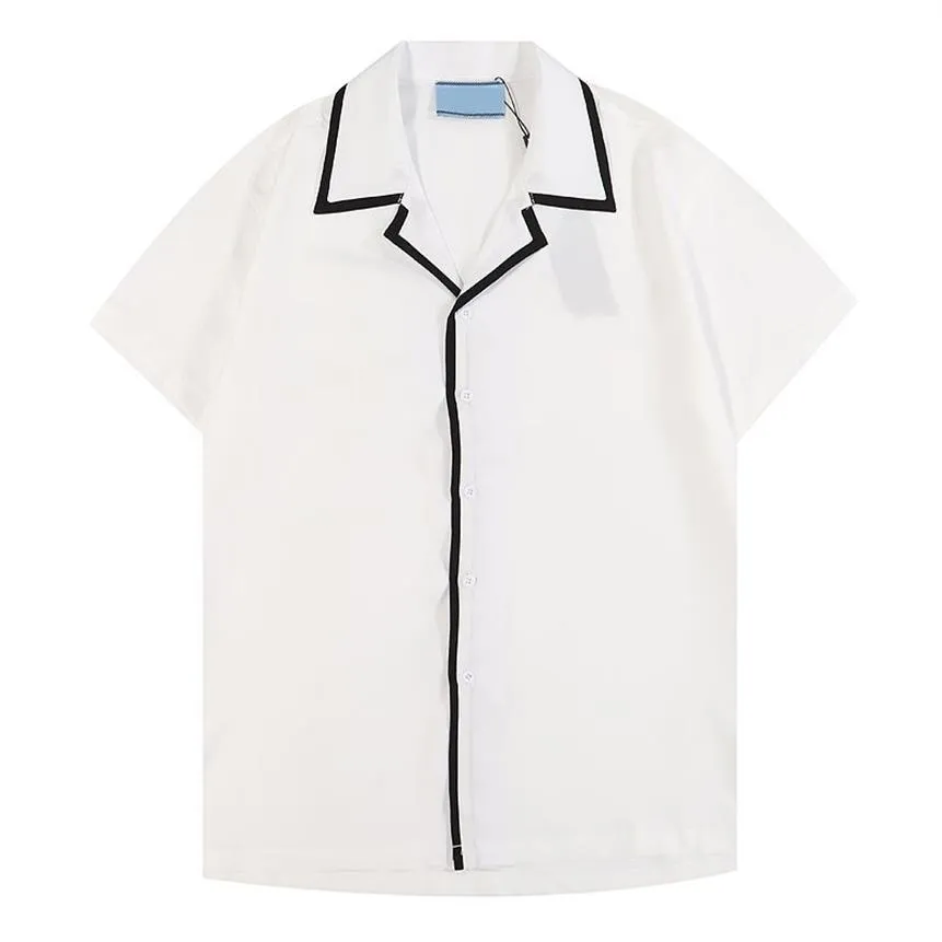 2023ss Chemises de créateurs de luxe Mode pour hommes Tiger Lettre V Chemise de bowling en soie Chemises décontractées Hommes Slim Fit Robe à manches courtes S257h
