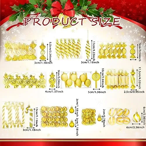 96 PCS 10 스타일 크리스마스 캔디 롤리팝 장식 세트 생생한 사탕 지팡이 장식 Xmas 매달려 롤리팝 패턴 장식 XM 용 로프