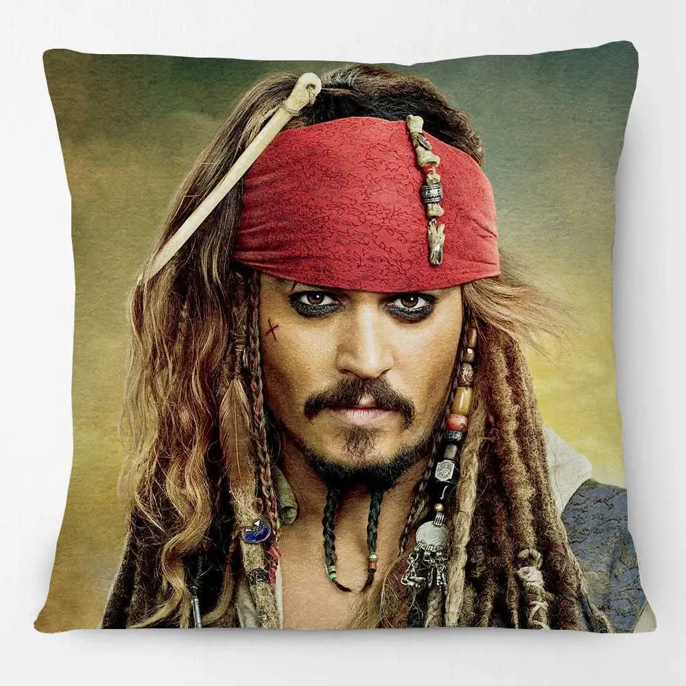 Johnny Depp Portrait Turtle Pillow Cushion Pirates Jack Sparrow Movie Print  Decorative Pillows Case YQ231004 From Sts_013, $5.45