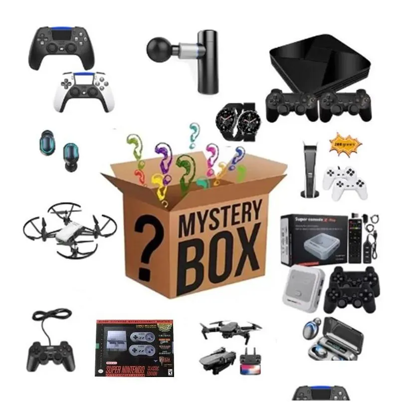 Headset Lucky Bag Mystery Boxes Det finns en chans att öppna mobiltelefonkameror Drones Game Console Smart Watch Earphone Mer present D DHSKP