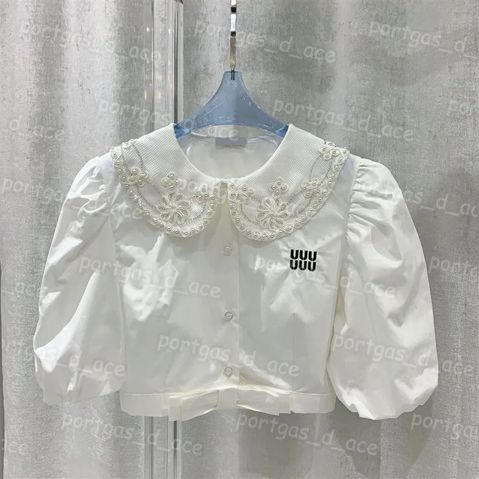 デザイナーの女性トリミングTシャツ白い半袖トップトリッキングラインストーンデザインTシャツ288T