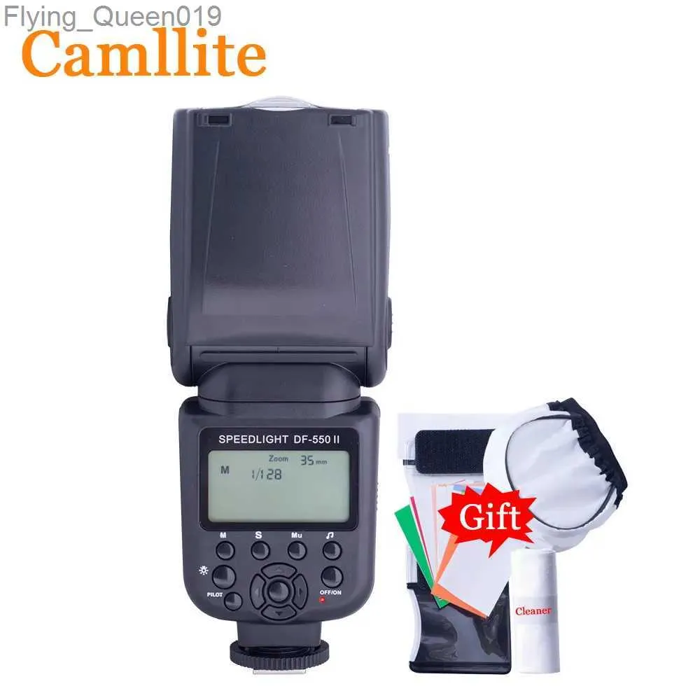 Cabeças de flash camllite DF-550II câmera flash hss speedlite display lcd lanterna para pentax olympus lumix yq231004