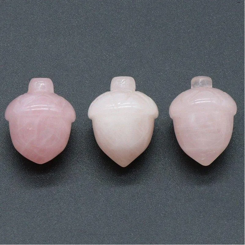 Pedras soltas forma natural bolota pedra preciosa decorativa mão esculpida cura rosa quartzo avelã pedra para decoração de casa presente gota d dhyqs