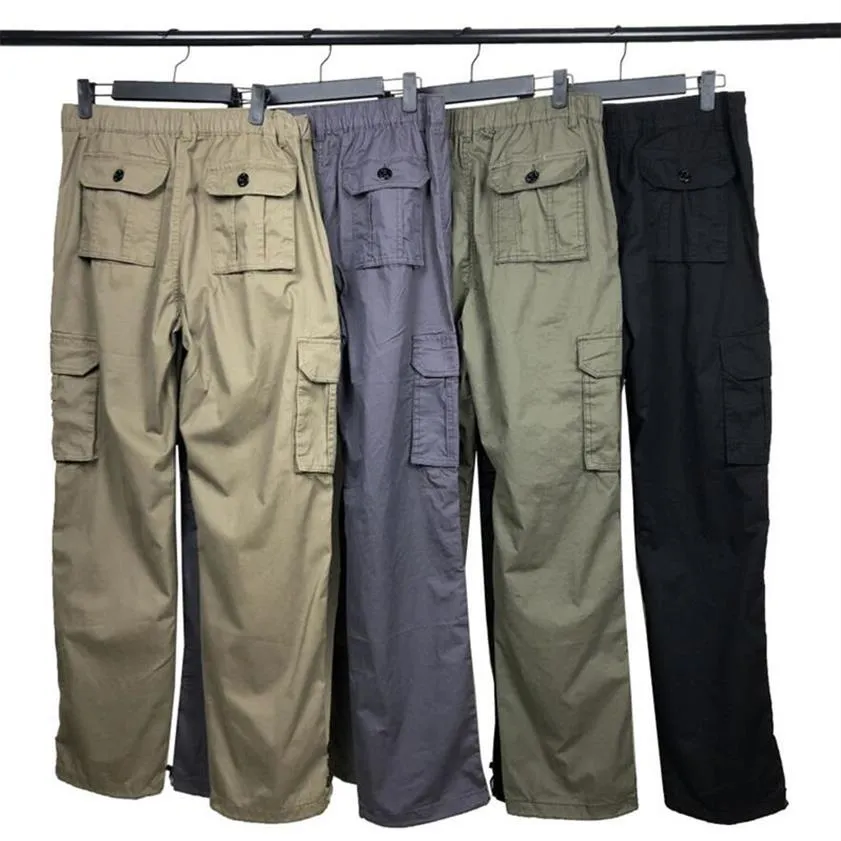 Pantalones para hombres Diseñadores de alta calidad Pantalones Insignia Parches Letras Hombres Mujeres Cremallera Track Pant Algodón Casual Cargo Pantalones Street302l