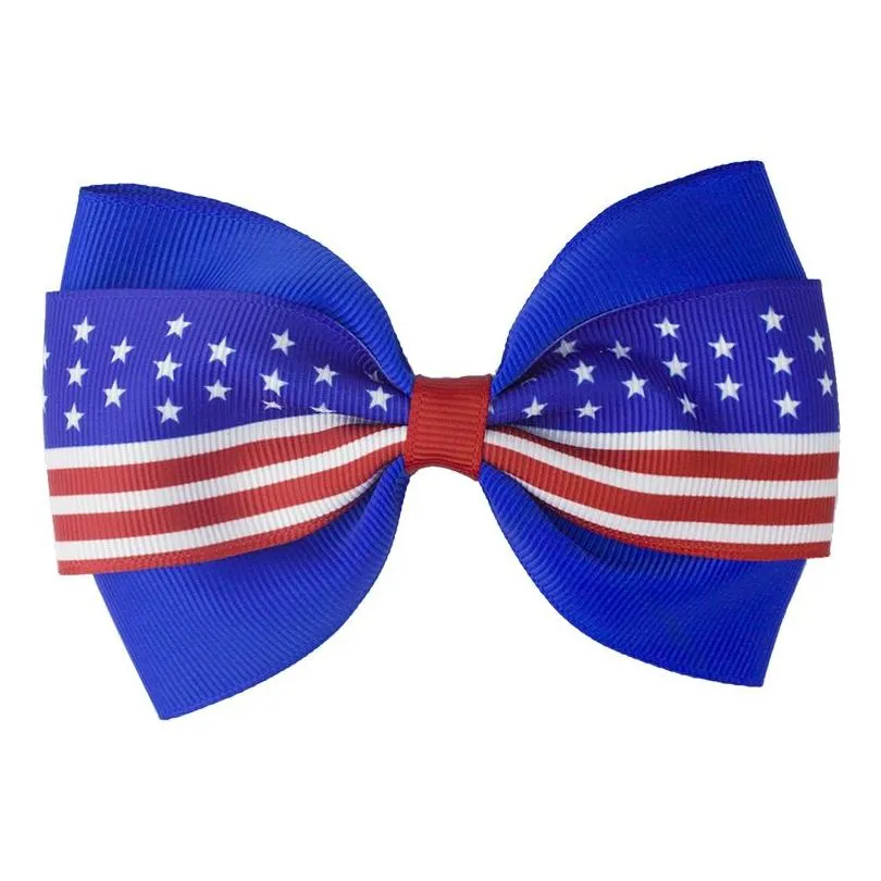 4 inch hair accessories 4th of july flag hair bows for girls with clips red royal white hairbows grosgrain ribbon stars stripe