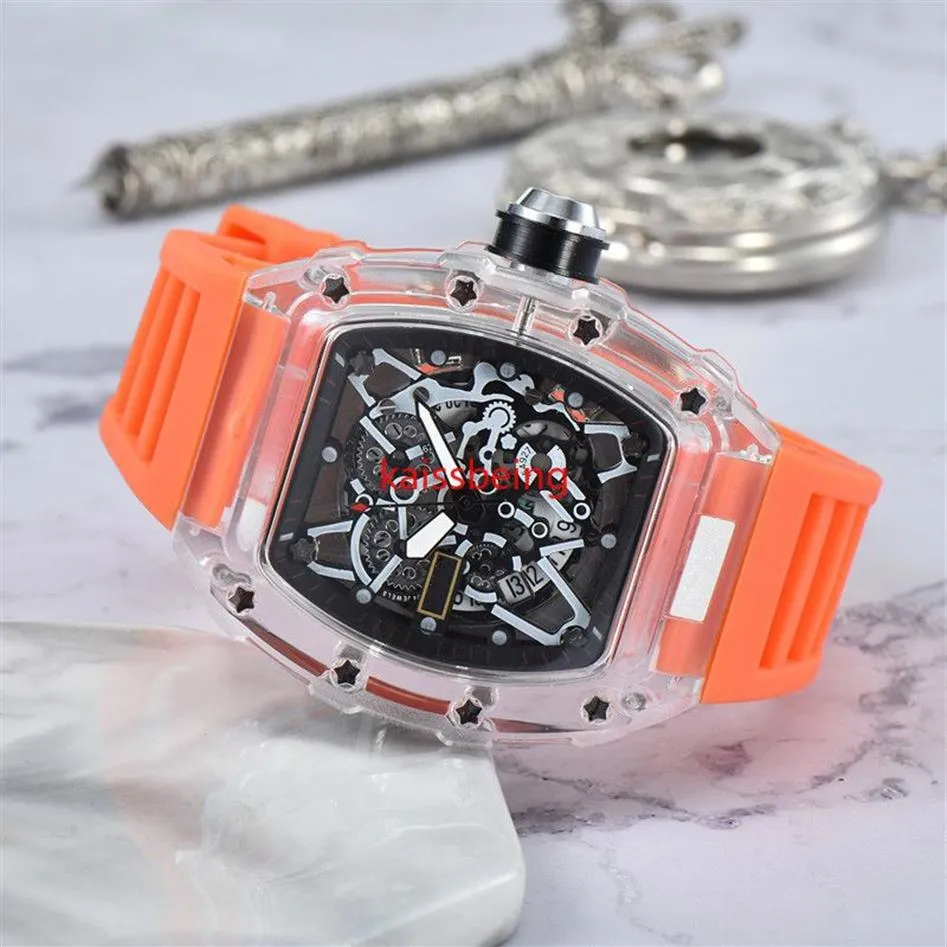 2022 Transparent dolnego w stylu Diamond Watch Top Luksusowy zegarek Kwarcowy Kwarc Automatyczny zegarek DZ Male Clock Law201c