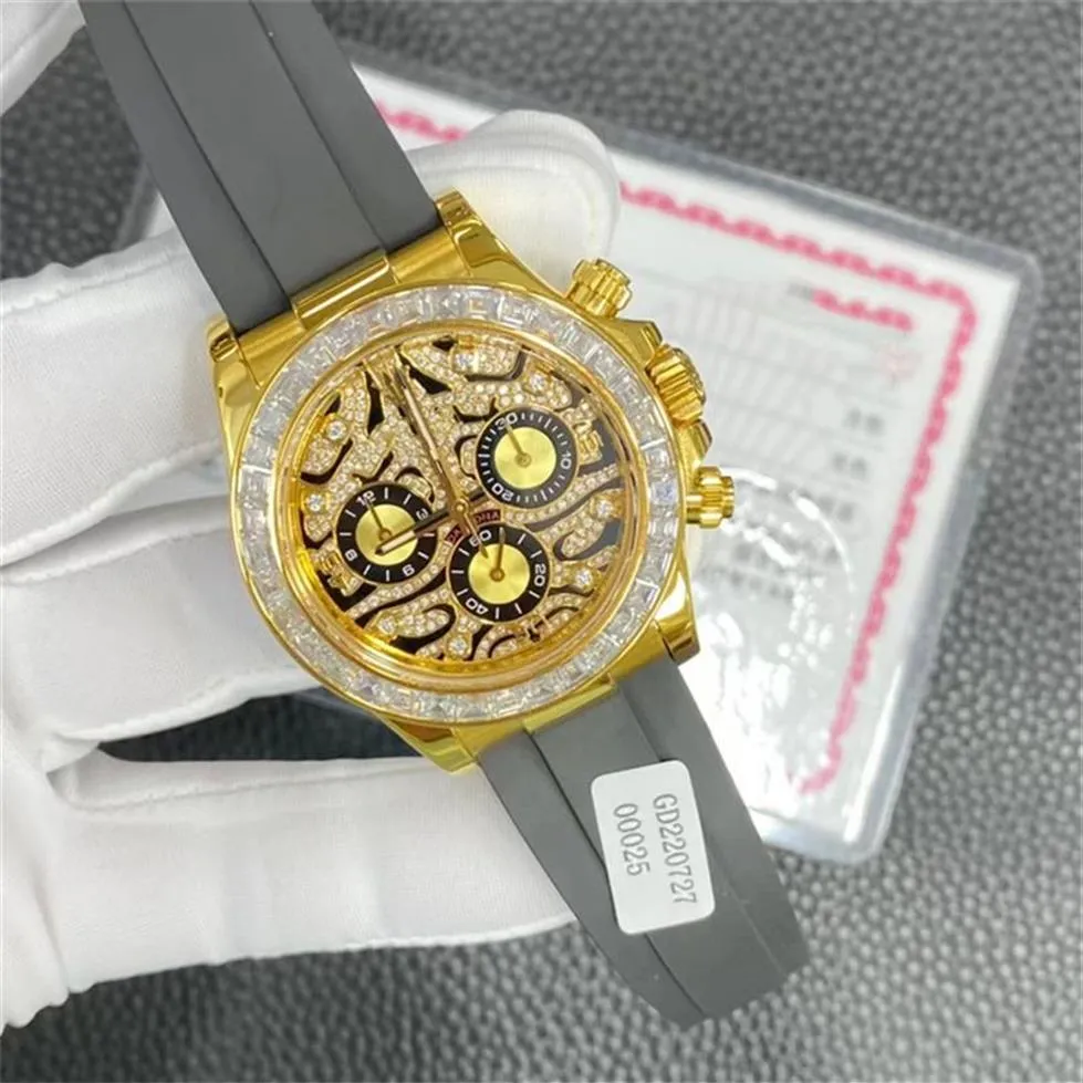 Luxury Mens Watches Moissanite Mosang Stone Diamond Watch Watch zegarki dla mężczyzn Top Montre de Luxe Na ręce mechaniczne automa3453
