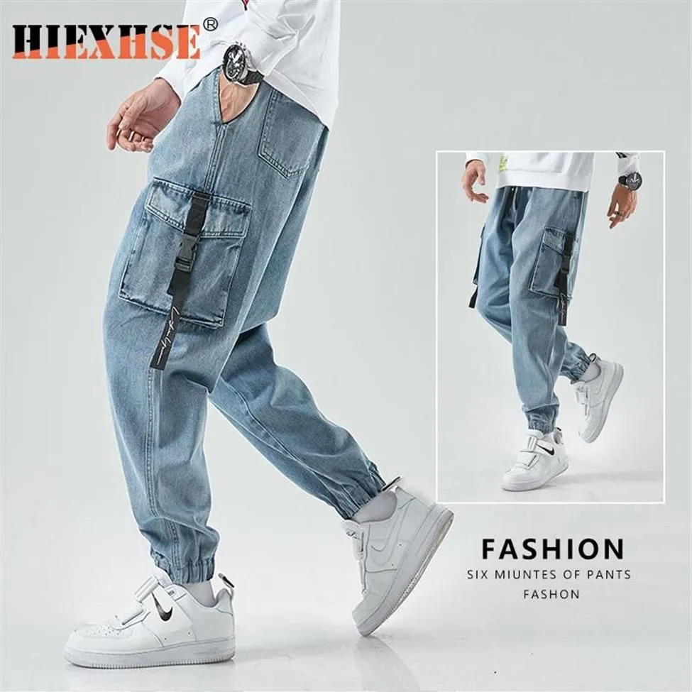 Calças táticas homens corredores carga baggy harem japonês streetwear tornozelo harajuku casual esporte vintage hip hop jeans 8xl men's234e