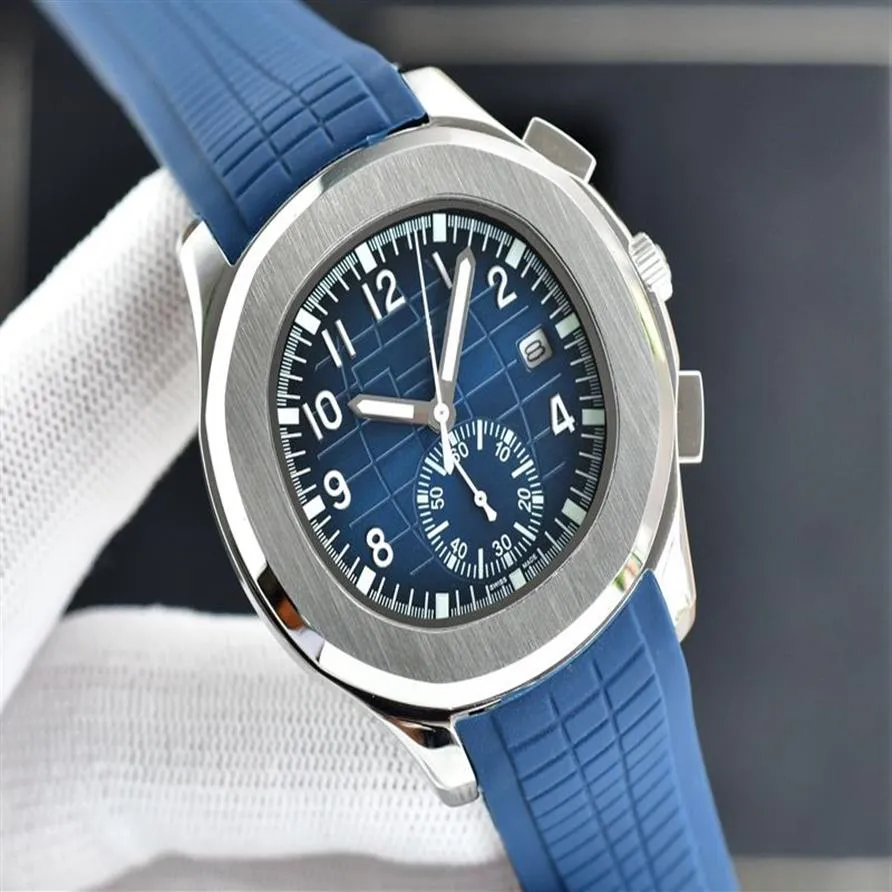 Boutique herenhorloge automatisch mechanisch siliconen horlogeband zilver 42 mm luxe fashion313d