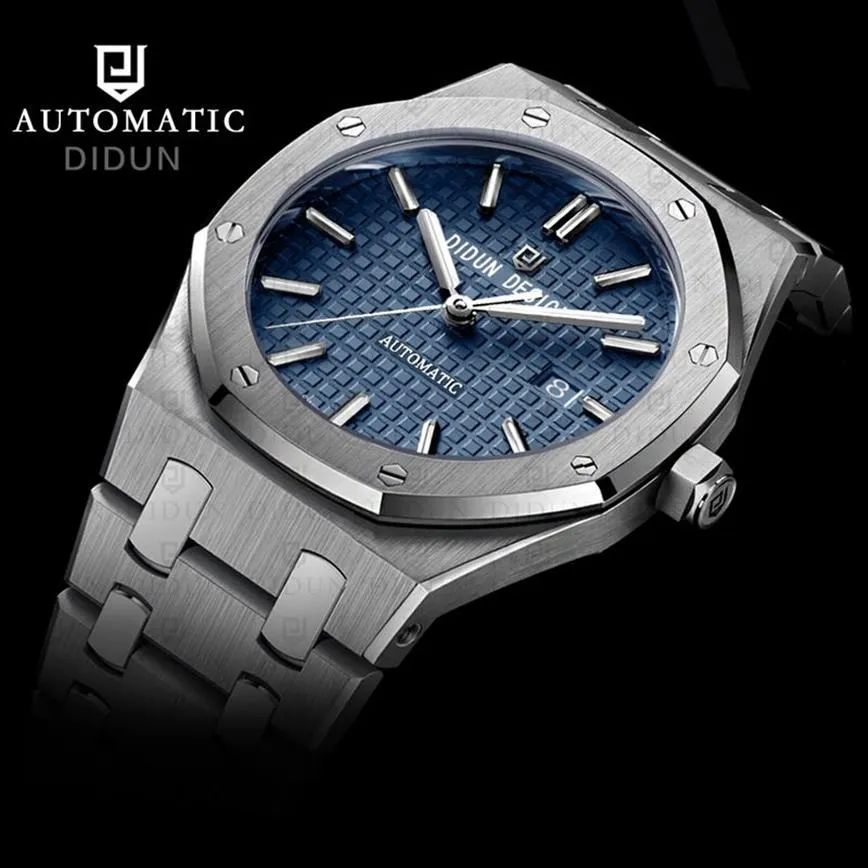 Didun men's watch automatic luxury steel miyota sapphire crystal royal oak army sale