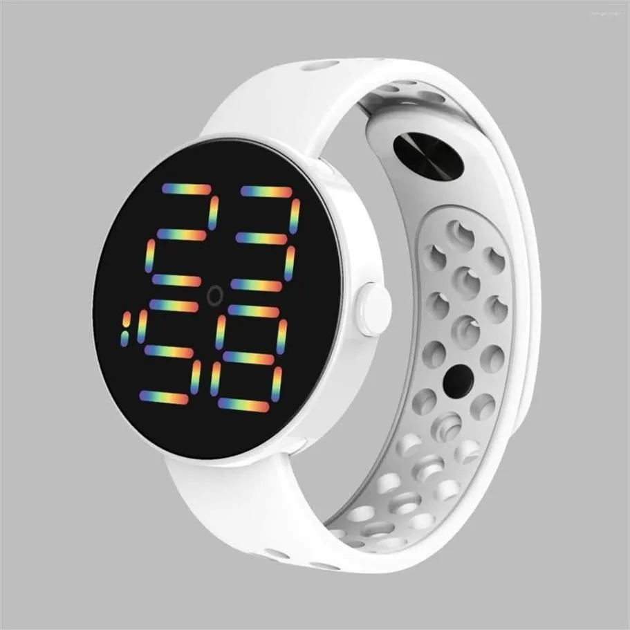 Wristwatches Digital Watch Woman Men 2022 Sports Electronic Wrist Watches Fashion Blue Pink LED Simple Casual Ladies Clock Montre 269G