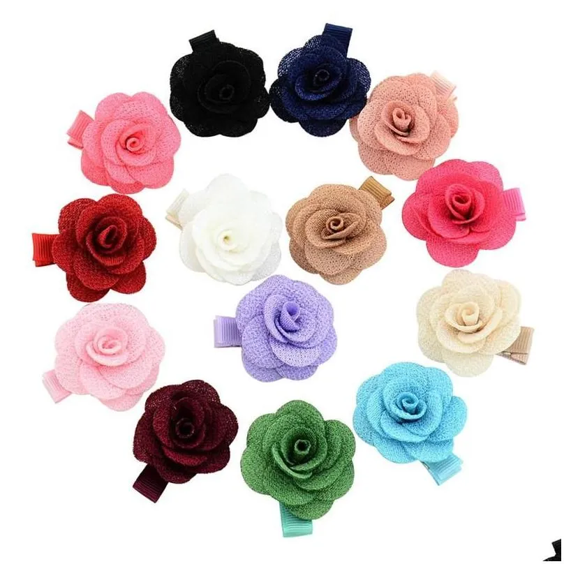 Accessoires de cheveux Rose Clips Barrettes mignonnes Épingle à cheveux Mticolor pour enfants Baby Girls Clip Flower Headwear Drop Livraison Maternité Dh3Mq