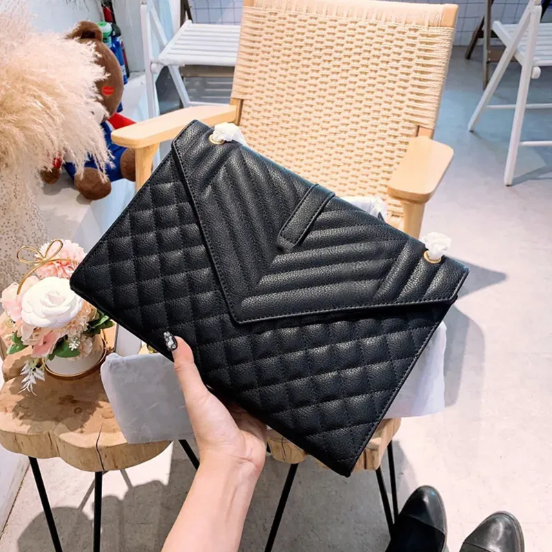 Top Quality black fashion messenger bag with cross slung ladies luxury oversized ring-plaid vintage envelope small shoulder wallet mobile phone bag