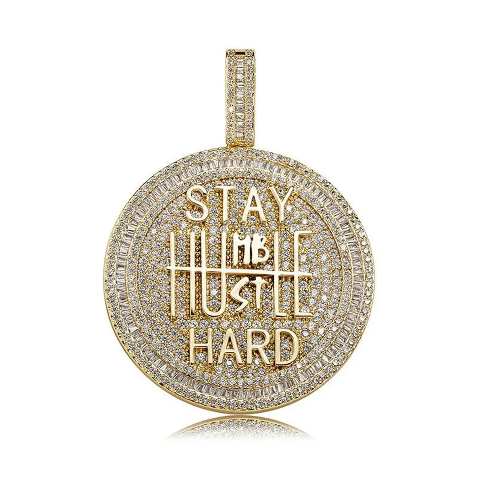 Iced out route maleamond diamond nettlace letter saty saty hard gold silver mens bling hip hop Jewelry236S