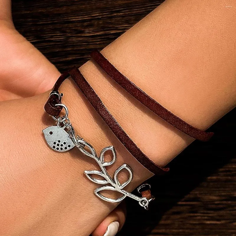 Hand Woven Leather Rope Feather Charm Bracelet With Multi Layer Winding And  Tassel For Women Retro Hand Bird Design S3699 From Euding, $9.68