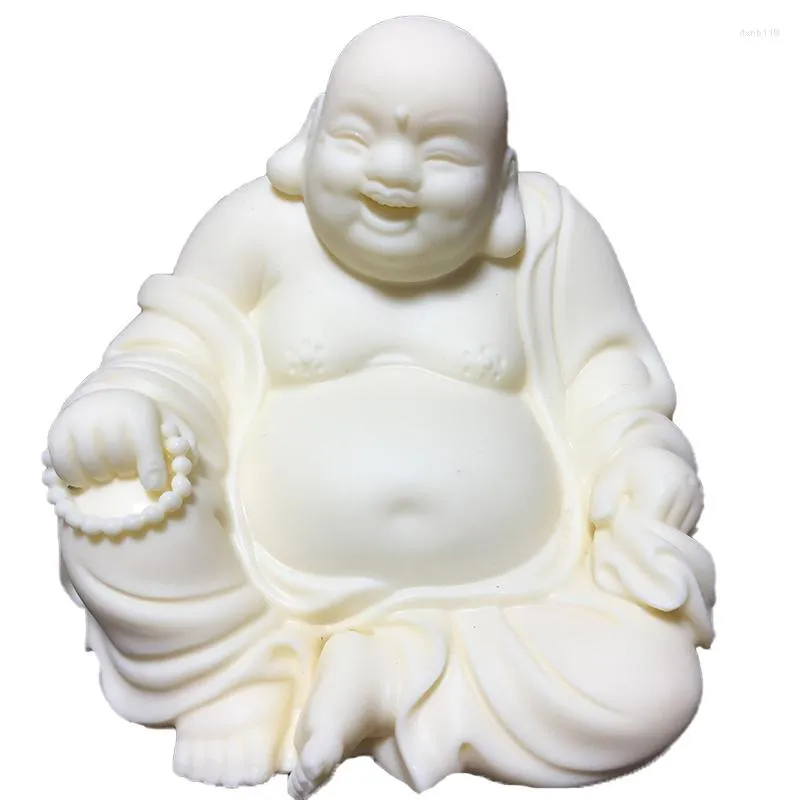 Figurines décoratives blanches Mi Lefo, Sculpture artistique en résine, Figurines de bouddha, ornements Feng Shui pour salle de maison, fournitures bouddhistes