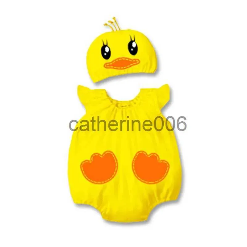 Special Occasions Baby Boys Yellow Duck Costume Cosplay Rompers Jumpsuit for Infant Toddler Short Summer Halloween Birthday Party Fancy Dress x1004