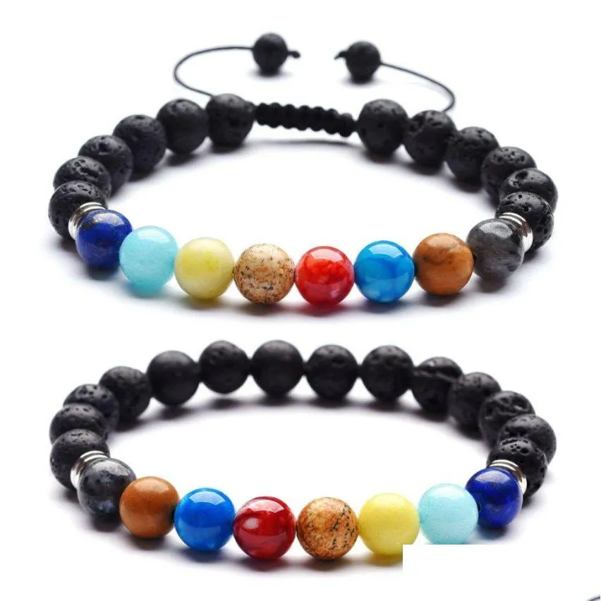 Bracelet en pierre naturelle perlée hommes et femmes diffuseur d'huile essentielle parfum durable Yoga poignet bijoux livraison directe Bracele Dhgarden Dhwbs