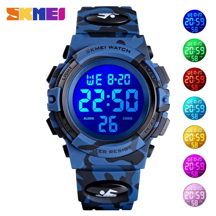 SKMEI Digital Kids Watches Sport Colorful Display Children Wristwatches Alarm Clock Boyes reloj Watch relogio infantil Boy 1548273T