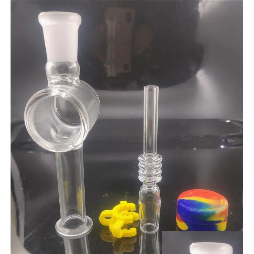 Tubos de fumo Dhs 14mm 18mm Quartz Nail Tips Keck Clip Sile Container Reclaimer Mini Glass Oil Burner Pipe Drop Delivery Home Garden Dhpem