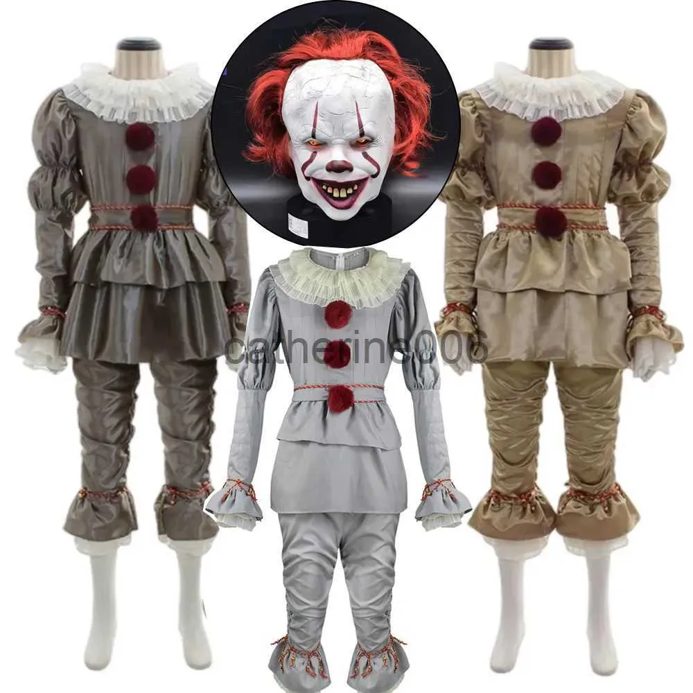 Occasioni speciali Halloween Clown Pennywise Coplay Costume Film Stephen King Maschera horror Giacca da clown Pantaloni Costume di Halloween per bambino adulto x1004