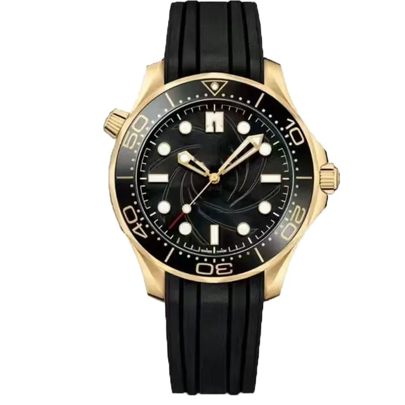 Omega Diver orologio movimento master orologio quadrante nero mare Orologi da uomo di lusso Cinturini in gomma di alta qualità orologi di lusso orologio meccanico impermeabile 8215 automatico