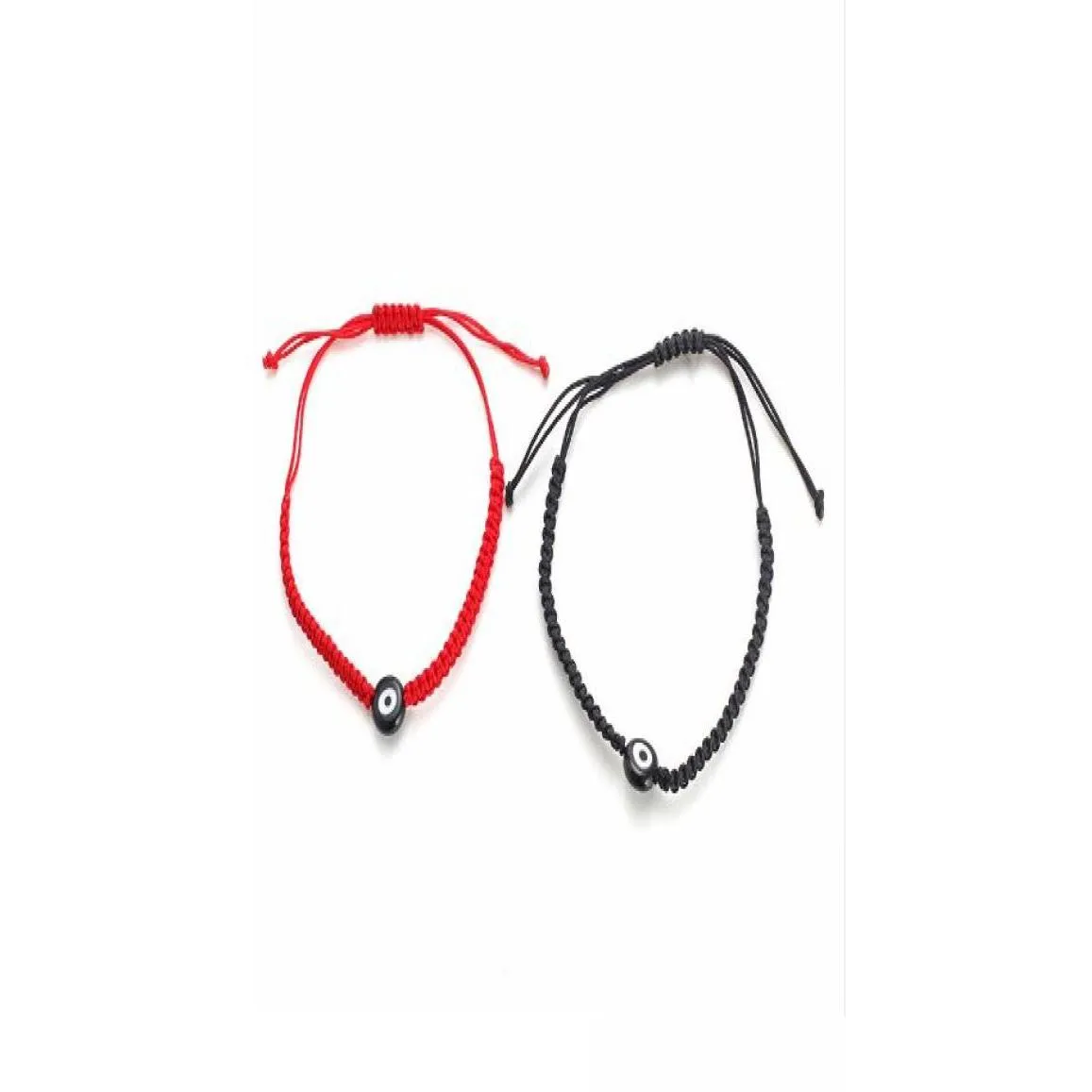 Charme Pulseiras Navio 20 Pcs Lucky Red String Thread Corda Pulseira Preto Turco Evil Eye Meninas Crianças Crianças Trançadas 7852685 Drop Dhnxs