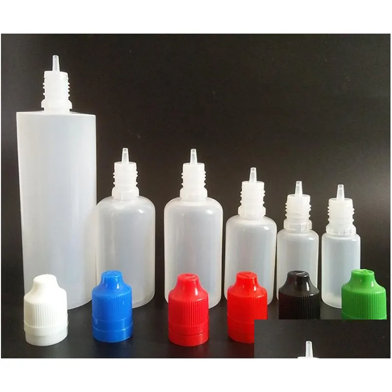 Bouteilles d'emballage en gros bouchon de sécurité pour enfants 10 ml-120 ml compte-gouttes en plastique pour e liquide jus goutte livraison bureau école entreprise ind Dhu0V