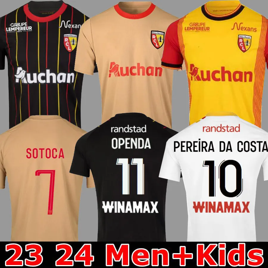 maillot RC Lens 23 24 voetbalshirts thuis geel Saint-Barbe speciaal OPENDA GANAGO SOTOCA voetbalshirt 2023 kinderen NOTRE SANG ESTOR PEREIRA DA COSTA FRANKOWSKI