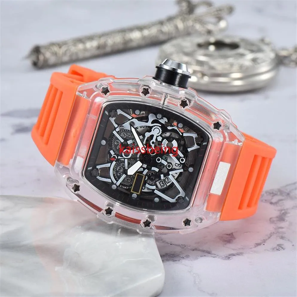 2022 Transparent dolnego w stylu Diamond Watch Top Luksusowy zegarek Kwarcowy Automatyczny zegarek DZ Male Clock Law278W