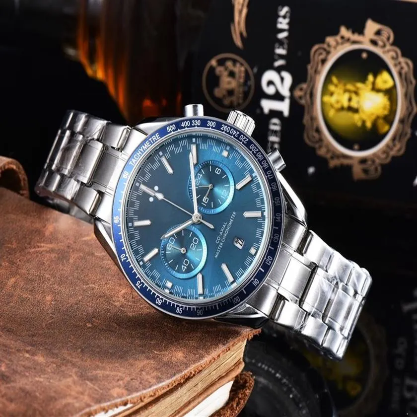 2021 New style Five stitches luxury mens watches All dial work Quartz Watch high quality Top Brand chronograph clock Steel belt me294m