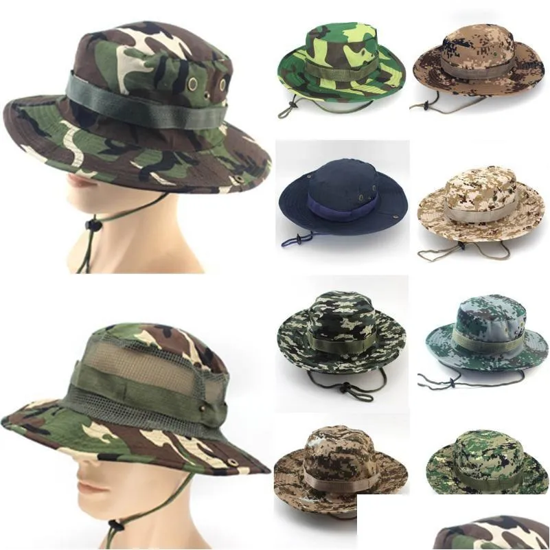 Cloches Boonie Chapeaux Tactique Sniper Camouflage Arbre Seau Chapeau Accessoires Casual Militaire Armée Américaine Hommes Cap Drop Livraison Mode Dhyos