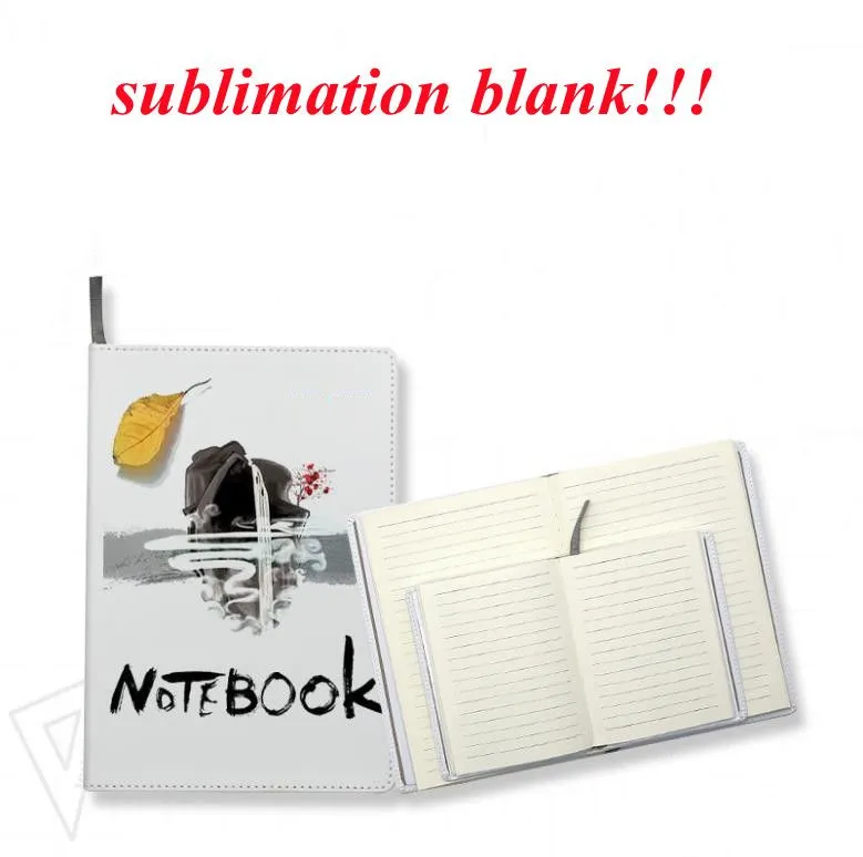 Sublimation Blank Notebook A5/A6 Journal Leather Notebooks DIY Personalized Hot transfer Printing for School Office Travel with Pages fast ship