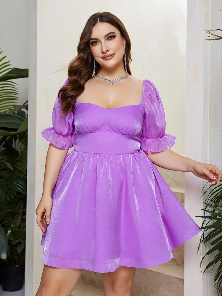 Women's plus top size purple dress