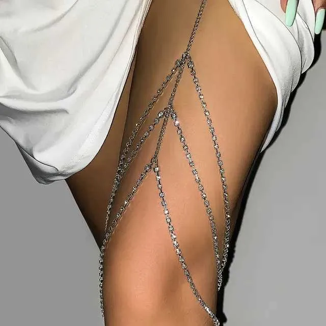 Rhinestone leg sale chain