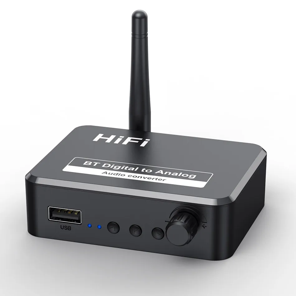 thumbnail image 2 of Hitoor Bluetooth 5.2 Transmitter Receiver For TV, Home Stereo, BT Headset, Low Latency HD Bluetooth Audio Decoder Adapter With Display, RCA, 3.5mm AUX, Coaxial, Optical Inputs/Outputs GiyqxHw 2 of 13