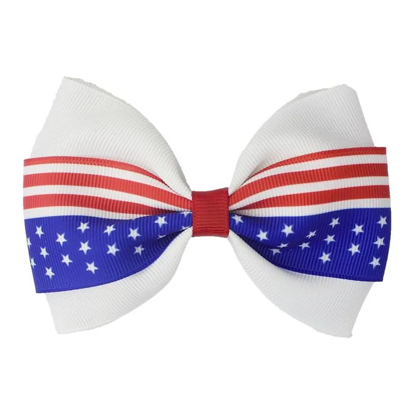 4 inch hair accessories 4th of july flag hair bows for girls with clips red royal white hairbows grosgrain ribbon stars stripe