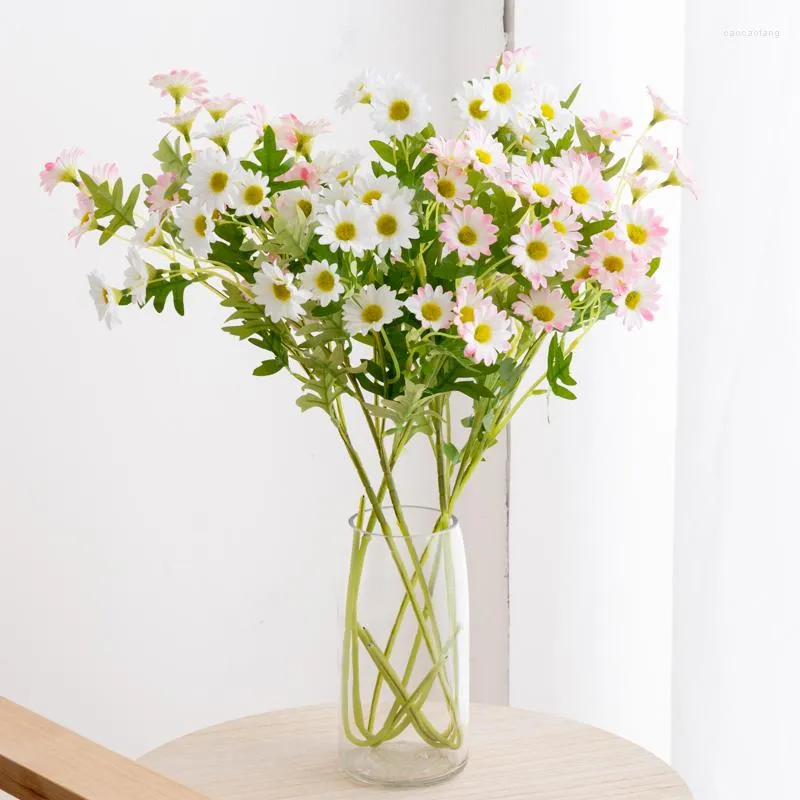 Dekorative Blumen Frühling Künstliche Gänseblümchen Blumenstrauß Weiße Braut Hochzeit Partei Liefert Simulation Seide Gefälschte Home Room Decor