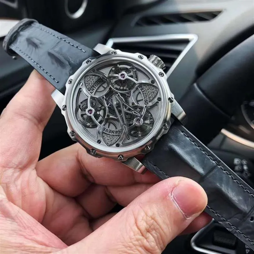 45mm Diamond Mechanische Heren MANNEN HORLOGE POLSHORLOGE ANTOINE WATERDICHTE Horloges TOP Kwaliteit Horloge PREZIUSO SAPPHIRE CRYSTAL293H