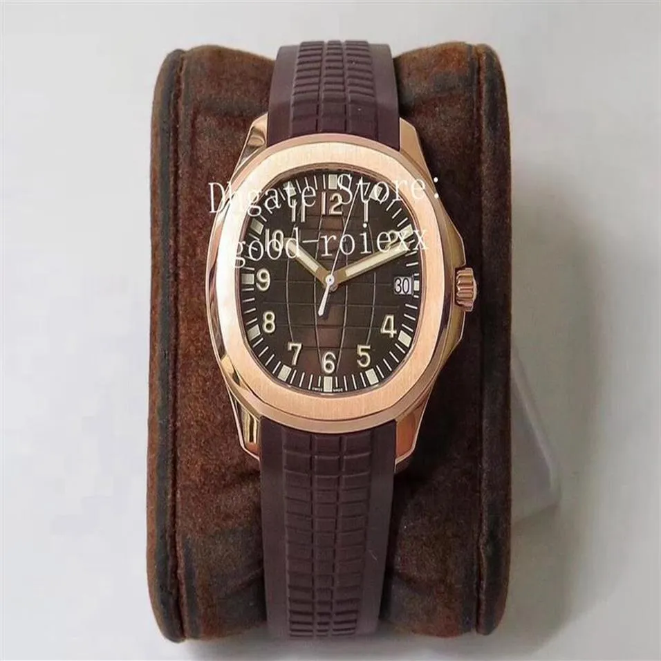 40-mm-Uhren für Herren ZF Factory Rose Gold Crystal Watch Miyota Automatic Cal 324 SC Brown Dial 5167 Eta Rubber Herren Mechanic306S