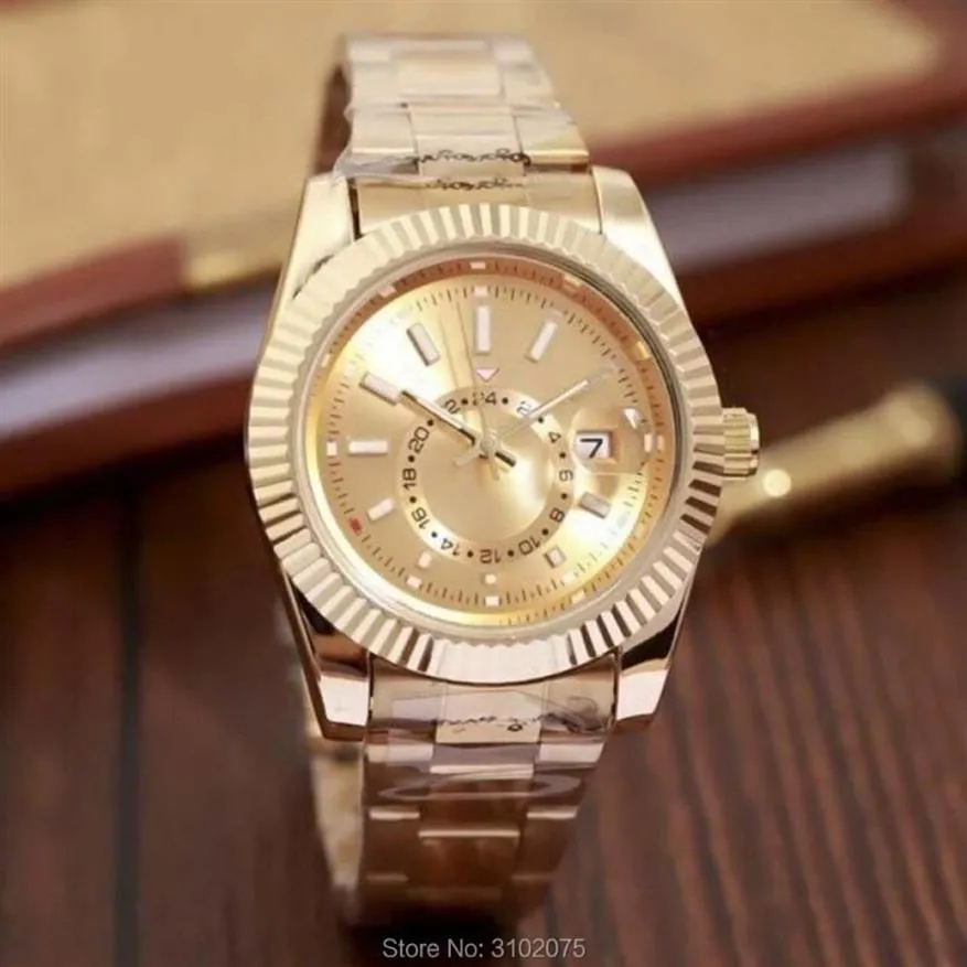 腕時計のドロップ2021ラグジュアリーウォッチトップブランドファッションスカイウォッチデートメンクォーツゴールドロール男性腕時計30mウォータープルーフ250G