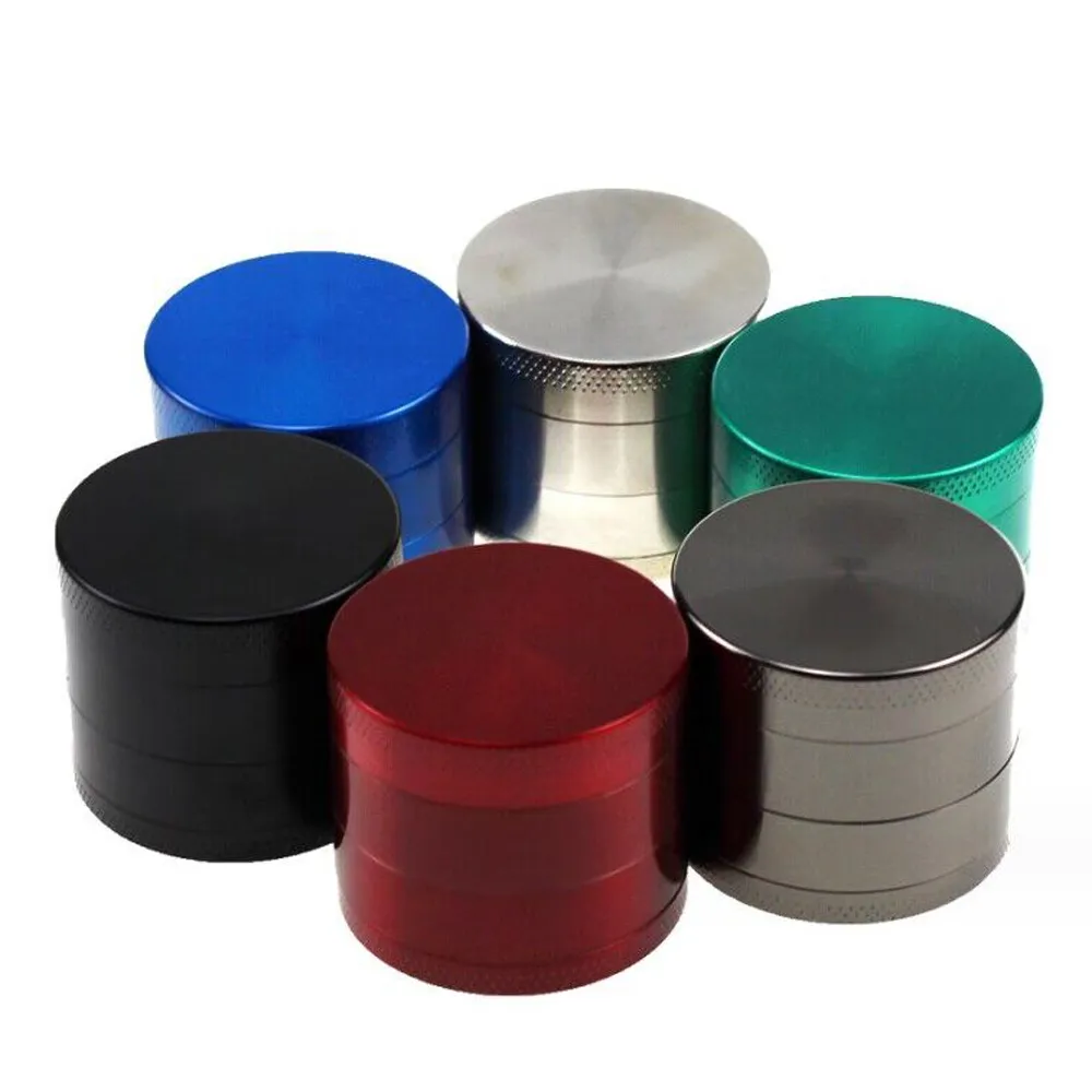 Dry Herb Vaporizer Flat Concave Grinders Herbal Spice Crusher 40 50 55 63mm Metal Grinder 4 Layers With Scraper