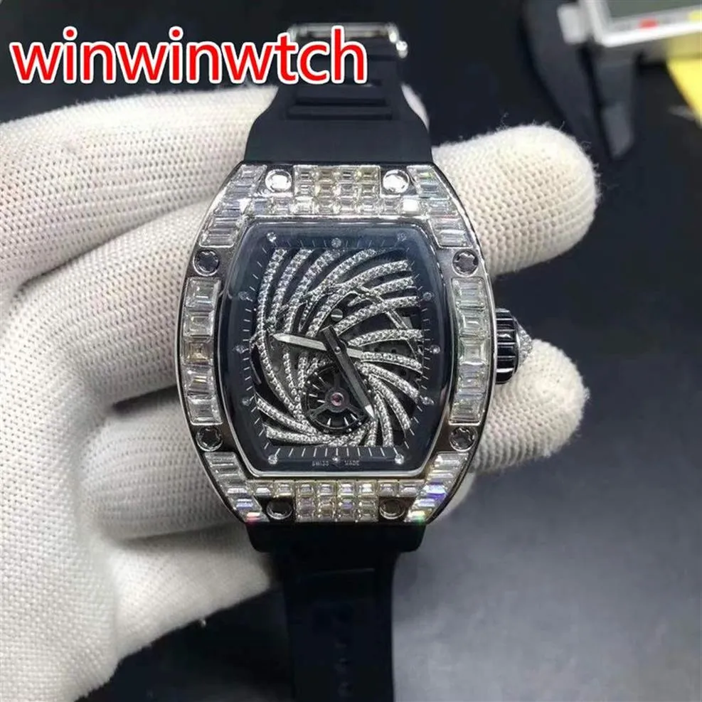 NEW fashion 51-02 Diamonds men's watch stainless steel wristwatch waterproof silver diamond case 38 45mm automatic movement w288I