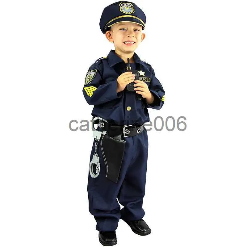 Specjalne okazje Deluxe Cute Officer Costume Kids Role Zestaw dla dzieci chłopiec halloween karnawałowy spektakl Fancy Dress Mundur strój cosplay x1004