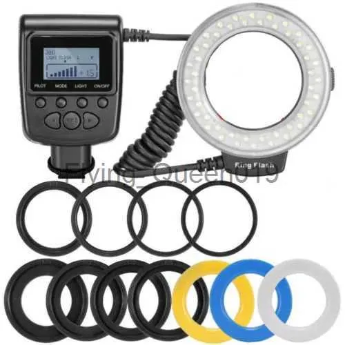 Teste flash Macro LED Ring Flash Bundle con 8 anelli adattatori per Pentax Olympus Panasonic DSLR Flash per fotocamera RF-550D/HD130 YQ231003