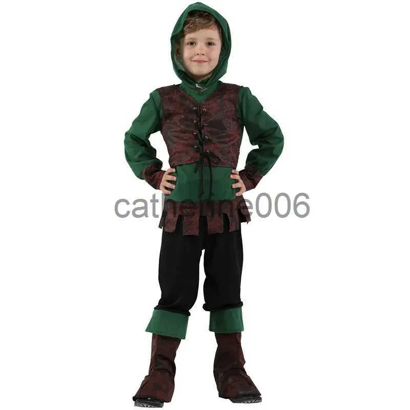 Occasioni speciali per bambini Child Medieval Archer Hunter Robin Hood Costume per ragazzi Halloween Purim Carnival Party Mardi Gras Outfit Disfraces X1004