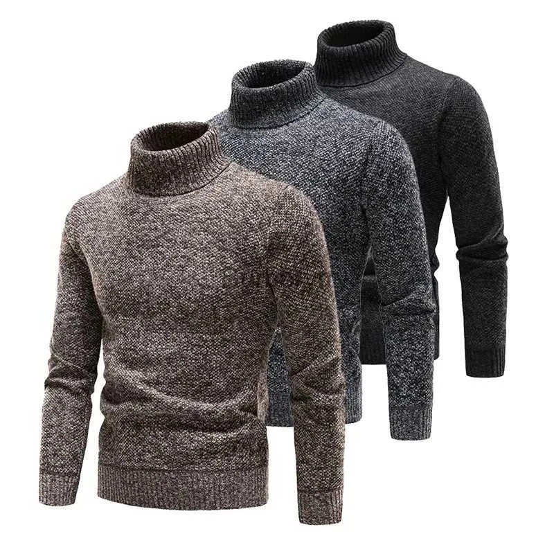 Pulls pour femmes Marque Hommes Pulls et pulls à col roulé 2023 Nouvelle mode Pull tricoté Hiver Hommes Pull Homme Laine Casual Solid ClothesL231004