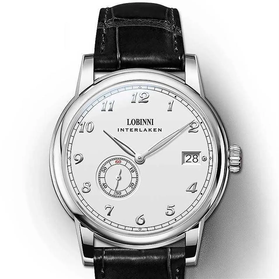 Lobinni Hangzhou 5000A Micro-Rotor Movement Men Automatic Watches Menchical Manlig Ultra-Thin Mens Wristwatch Business 1888 210728277P