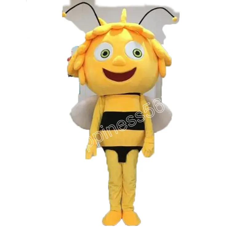 2024 Costumes de mascotte d'abeille de performance Costume de personnage de dessin animé Costume de carnaval Adultes Taille Halloween Fête de Noël Costumes de carnaval