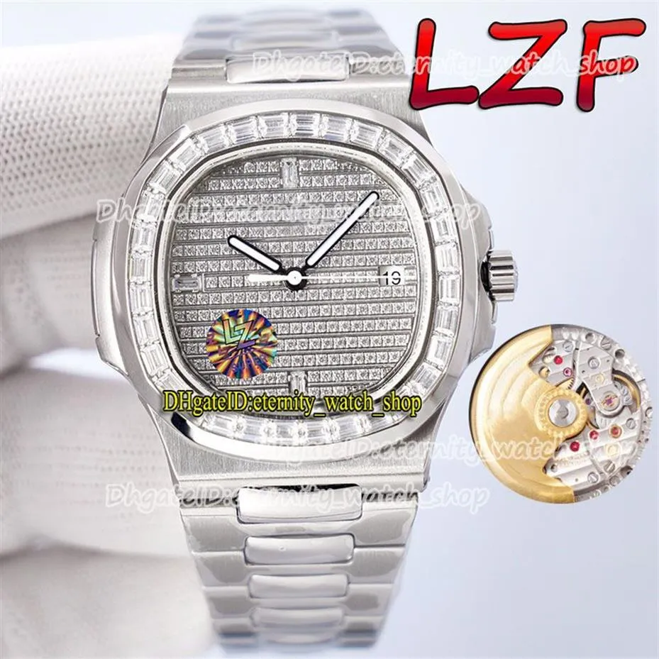 Relógios de eternidade LZF versão Cal 324 S C LZCal 324 Automático Iced Out T Diamond inlay Bezel 5711 Diamonds Dial 5719 Mens Wat243P